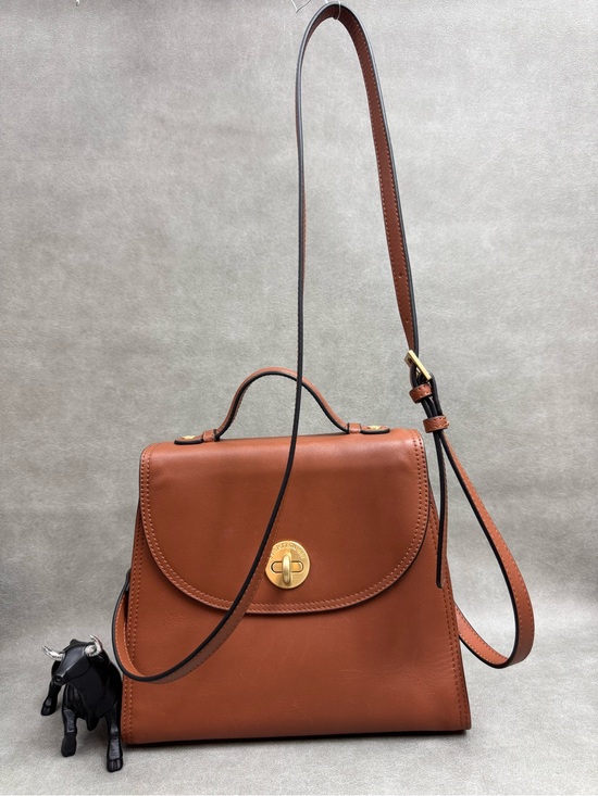 Spartina 449 Handbags - Spartina 449 Brown Leather Top-Handle Satchel with Gold Hardware